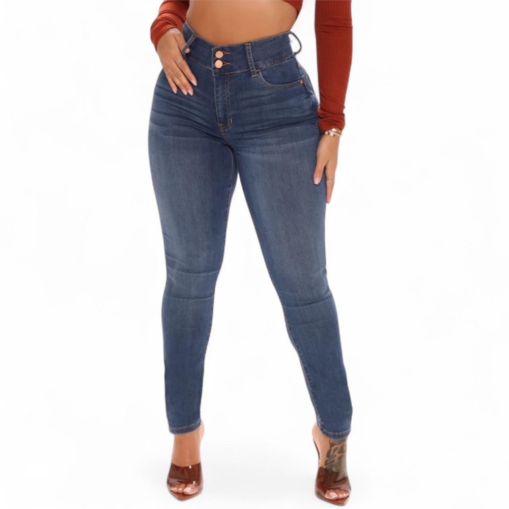 Fashion Nova Boost My Ego Super Stretch Booty Lifter Skinny Jeans Dark Wash